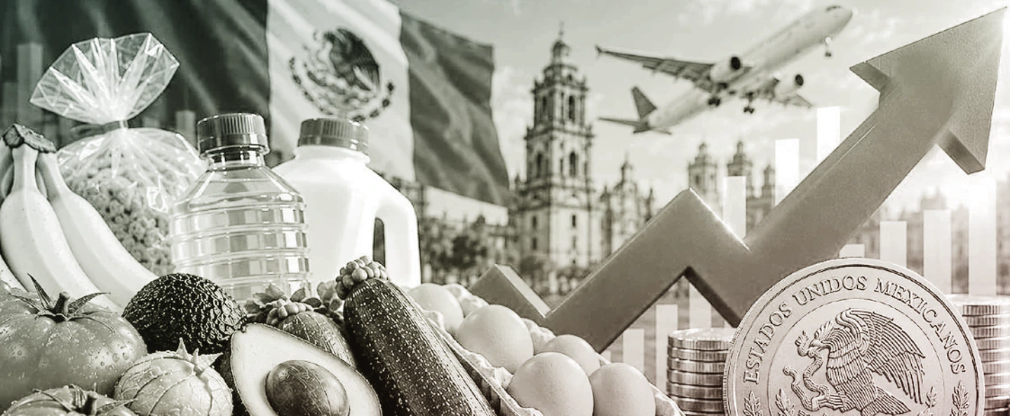 Mano sosteniendo un jitomate y un tomate verde en un puesto de mercado junto a una balanza